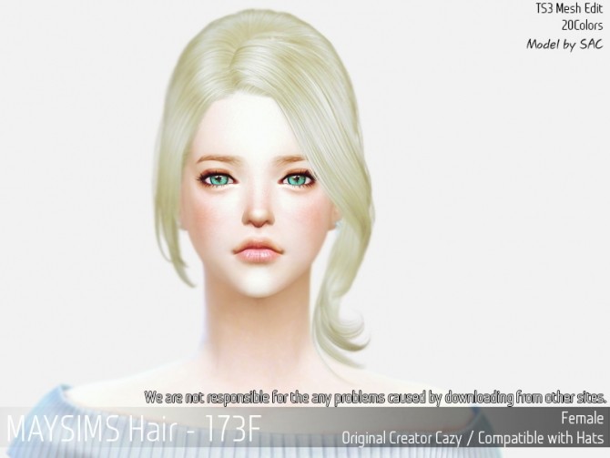 Sims 4 Hair 173F (Cazy) at May Sims