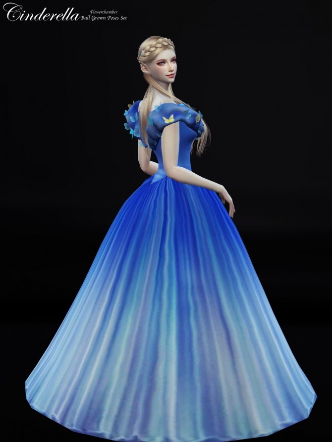 Sims 4 Cinderella Ball Grown Poses Set at Flower Chamber