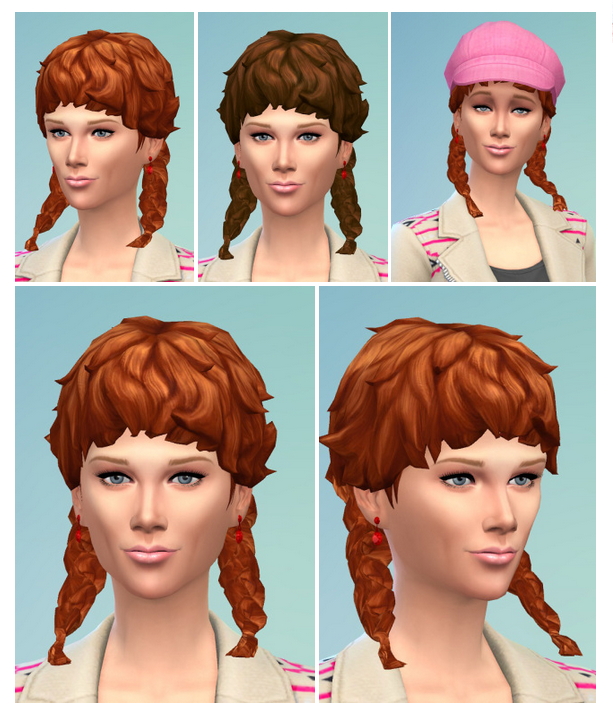 Sims 4 Curly Pigtails for females at Birksches Sims Blog