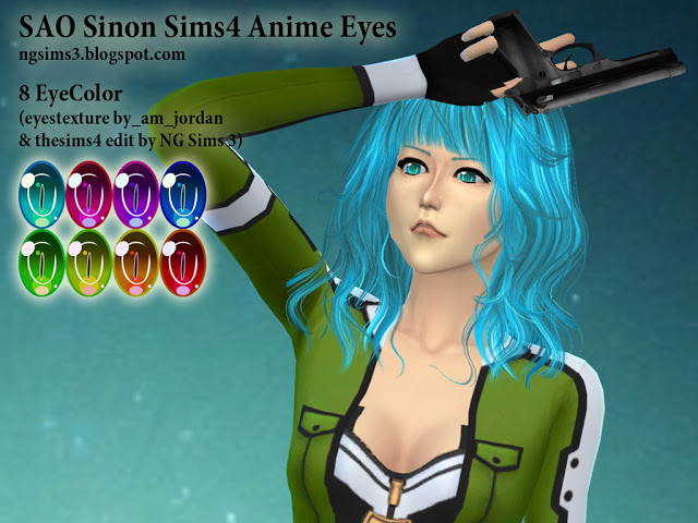 Sims 4 SAO Sinon Anime Eyes at NG Sims3