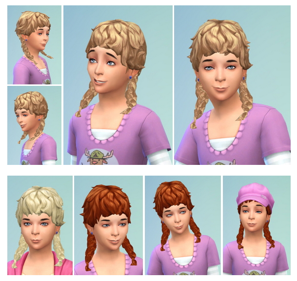 Sims 4 Girly Curl Pigtails at Birksches Sims Blog