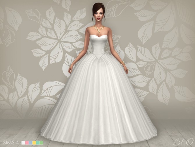 Sims 4 CINDY WEDDING DRESS at BEO Creations