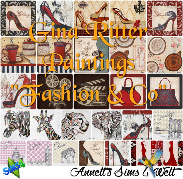 Sims 4 Fashion & Co Gina Ritter Paintings at Annett’s Sims 4 Welt