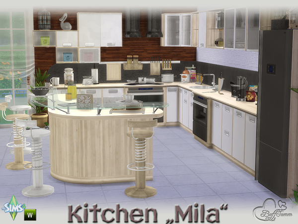 Sims 4 Mila kitchen by BuffSumm at TSR