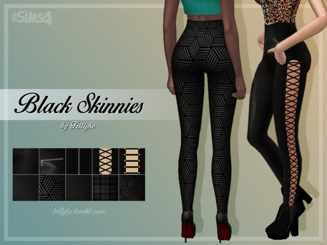 Sims 4 Black Skinnies at Trillyke