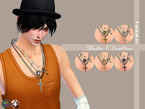 Sims 4 Layer necklace star for male at Studio K Creation