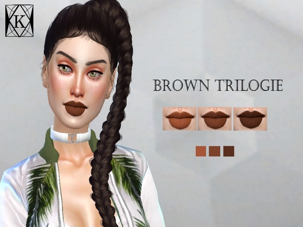 Sims 4 Brown Trilogie lipticks by KiaraQueen at TSR