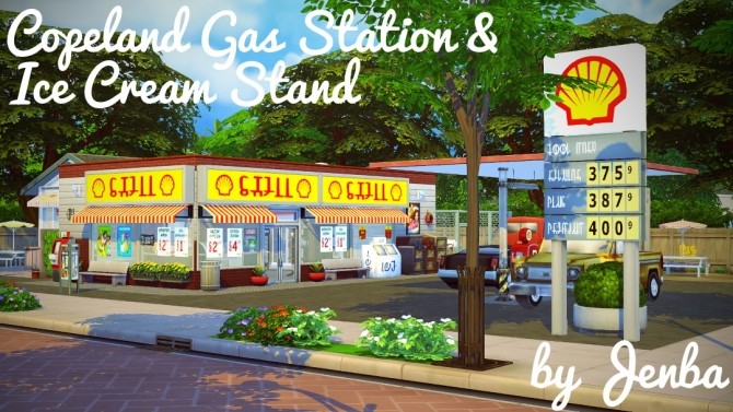 Sims 4 Copeland Gas Station & Ice Cream Stand lot at Jenba Sims