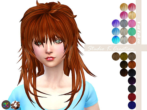 Sims 4 Animate hair 57 AOBA at Studio K Creation