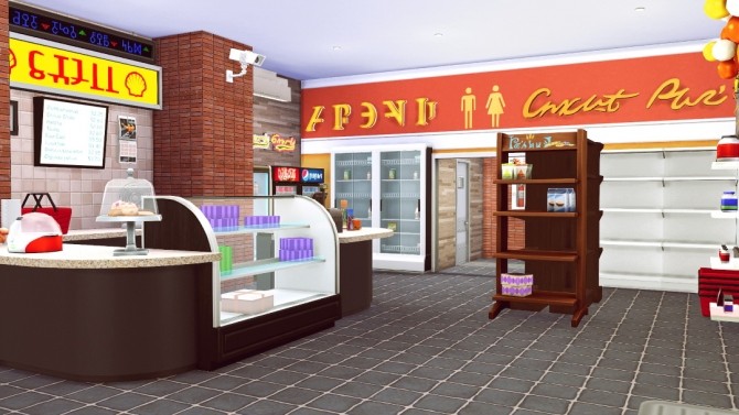 Sims 4 Copeland Gas Station & Ice Cream Stand lot at Jenba Sims