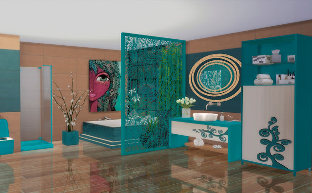 Sims 4 Altea bathroom by Mary Jiménez at pqSims4
