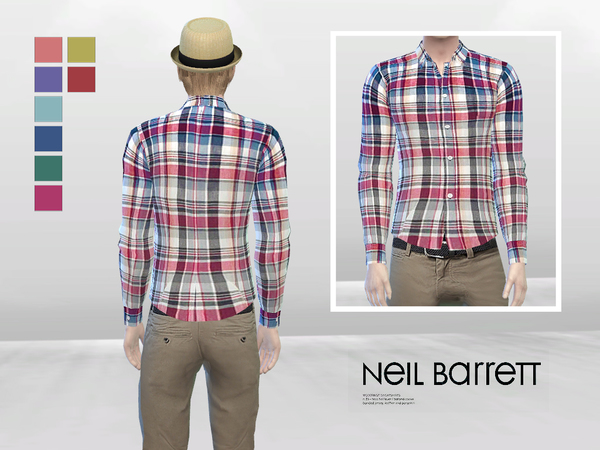 Sims 4 Tyler Plaid Button Up Shirt by McLayneSims at TSR