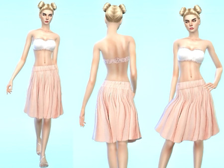 Romantic white rose summer outfit by sweetsims4 at TSR