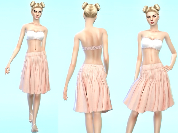 Sims 4 Romantic white rose summer outfit by sweetsims4 at TSR