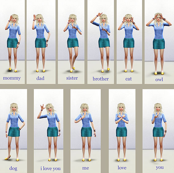 Sims 4 Sign language poses pack at Studio K Creation