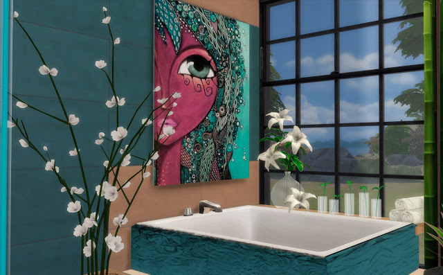 Sims 4 Altea bathroom by Mary Jiménez at pqSims4