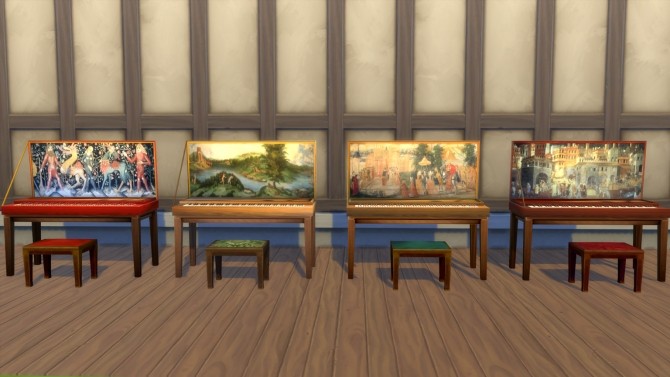 Sims 4 Medieval/Renaissance Style Piano by Esmeralda at Mod The Sims
