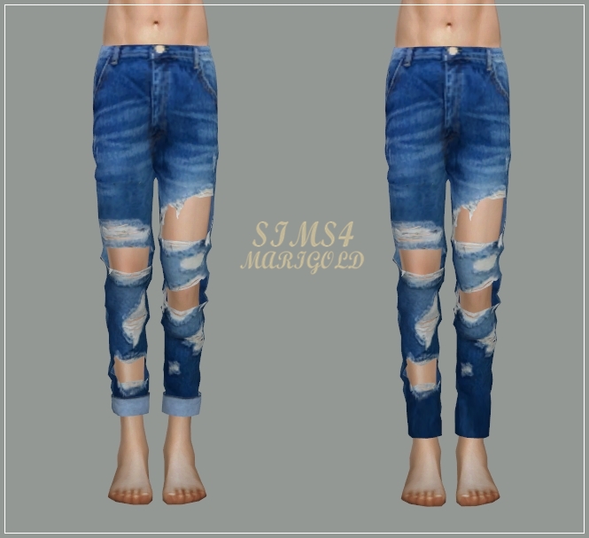 Sims 4 Male Destroyed Jeans at Marigold
