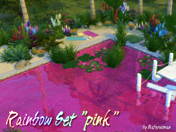 Sims 4 Rainbow Fresh Pool Colours by Waterwoman at Akisima