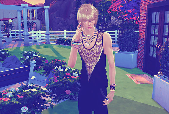 Sims 4 Lace tank top for male at Studio K Creation