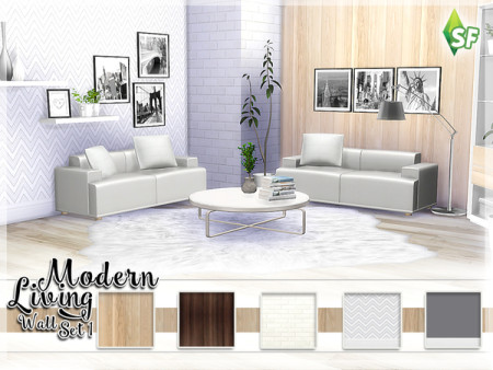 Modern Living Wall Set 1 by SimFabulous at TSR