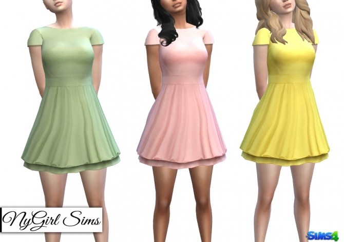 Sims 4 Layered Cap Sleeve Sundress at NyGirl Sims
