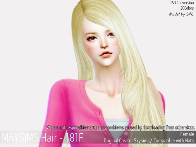 Sims 4 Hair 181F (Skysims) at May Sims