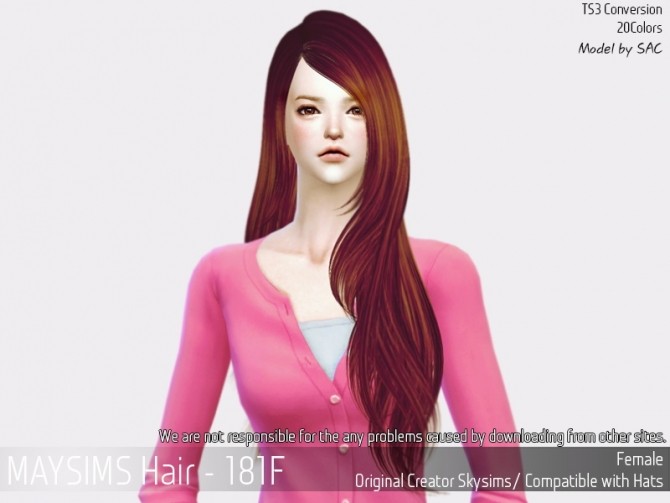 Sims 4 Hair 181F (Skysims) at May Sims