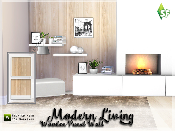 Sims 4 Modern Living Wall Set 1 by SimFabulous at TSR