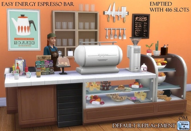 Sims 4 Easy Energy Espresso Bar 416 slots at Sims 4 Studio