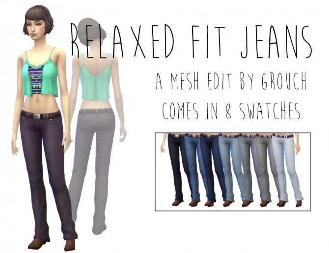 Sims 4 Relaxed Fit Jeans by Grouchy Old Sims at SimsWorkshop