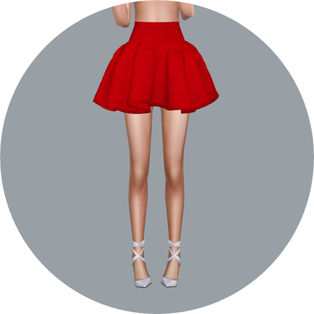 Sims 4 Big Flare Mini Skirt at Marigold