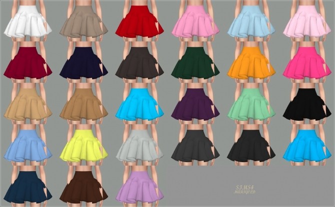 Sims 4 Big Flare Mini Skirt at Marigold