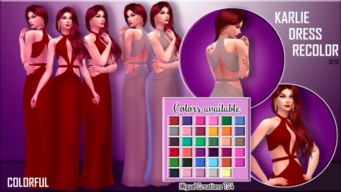 Sims 4 Karlie Dress Recolors (COLORFUL) at Victor Miguel