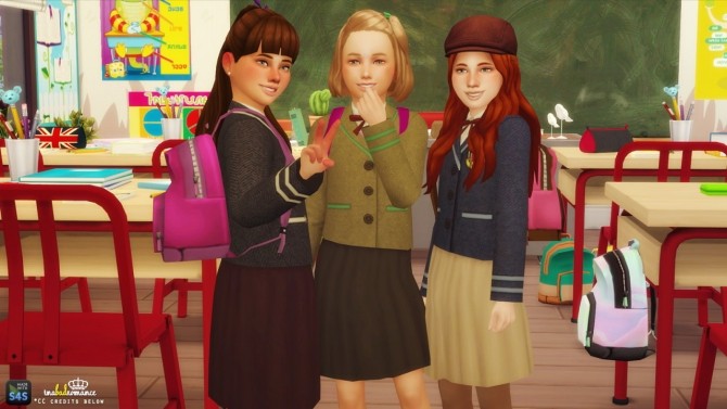Sims 4 School Uniform + Scouts Top at In a bad Romance