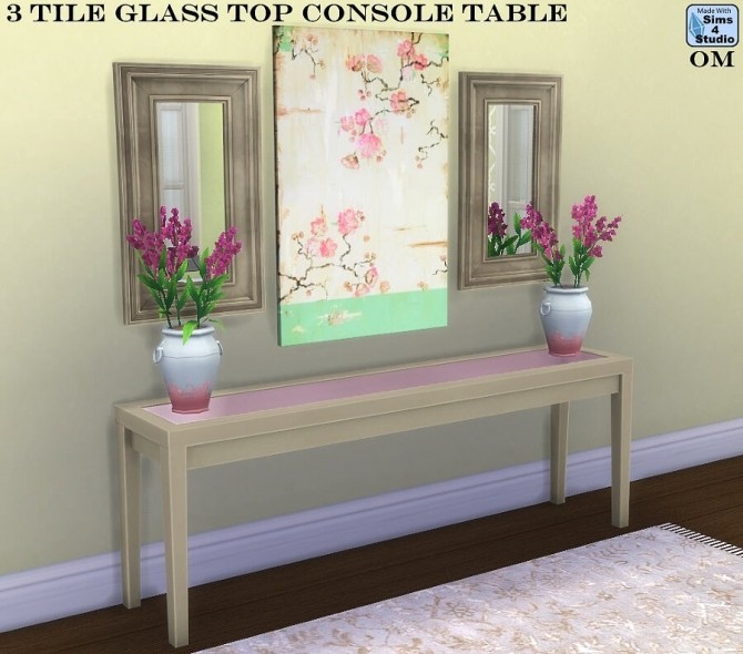 Sims 4 3 tile glass top console table at Sims 4 Studio