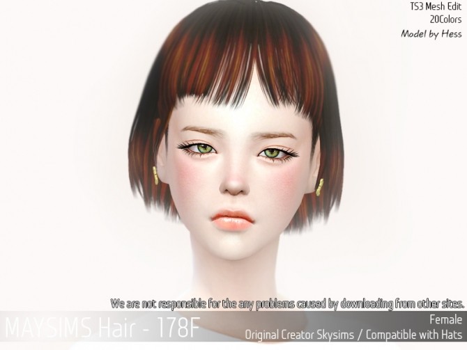 Sims 4 Hair 178F (Skysims) at May Sims