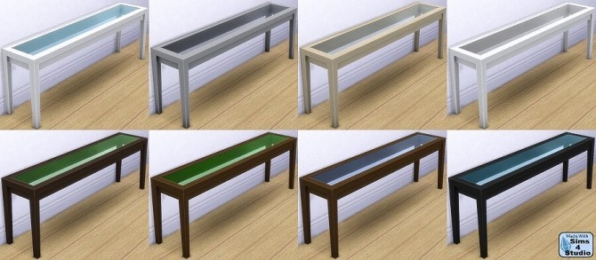 Sims 4 3 tile glass top console table at Sims 4 Studio