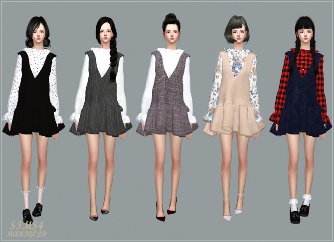 Sims 4 Flare Dress at Marigold