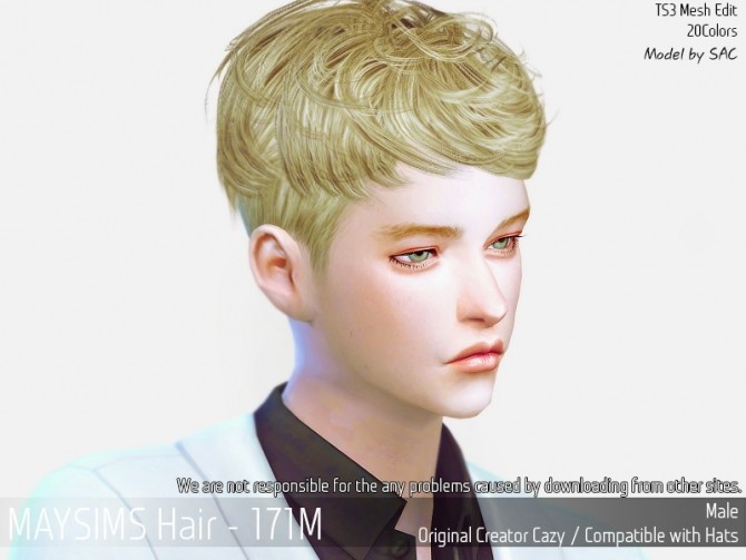 Sims 4 Hair 171M (cazy) at May Sims