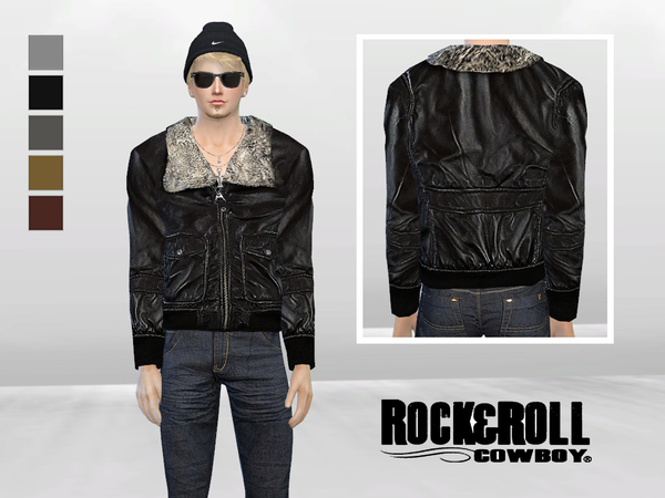 Sims 4 Mountain Hunter Leather Jacket by McLayneSims at TSR
