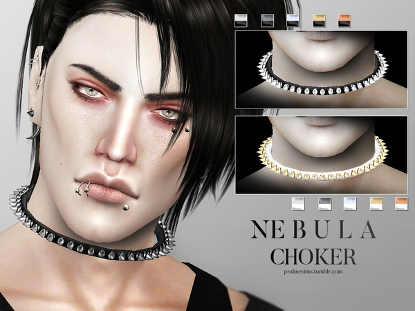 Sims 4 Nebula Choker male by Pralinesims at TSR