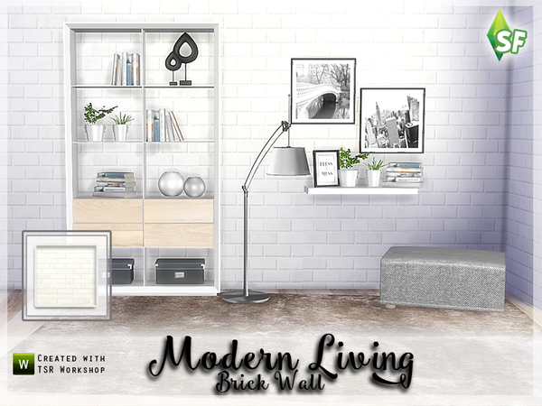 Sims 4 Modern Living Wall Set 1 by SimFabulous at TSR