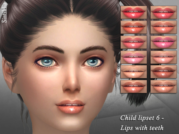 Sims 4 Child lipset 6   Lips with teeth by Sintiklia at TSR
