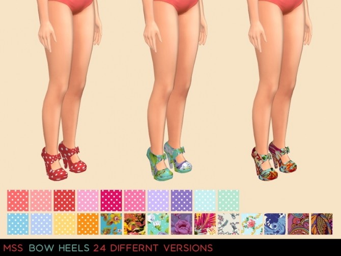 Sims 4 Bow Heels by midnightskysims at SimsWorkshop