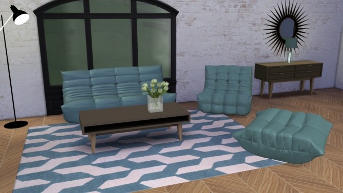 Sims 4 Togo Collection Sofa, Armchair and Ottoman at McKenzie Layne