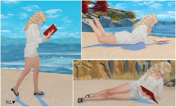 Sims 4 With book 9 poses + 2 bonus secret pose at Rethdis love