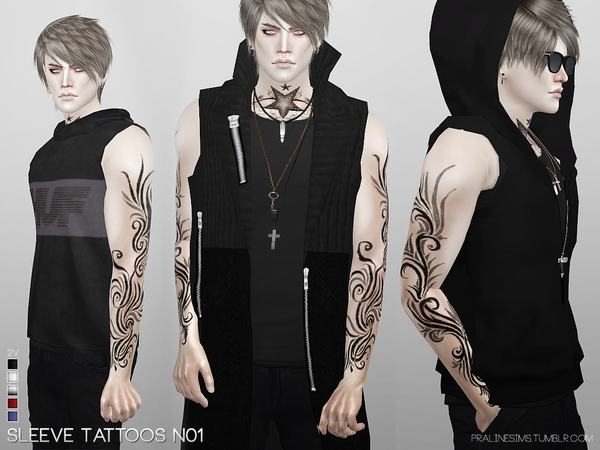 Sims 4 Sleeve Tattoos N01 by Pralinesims at TSR