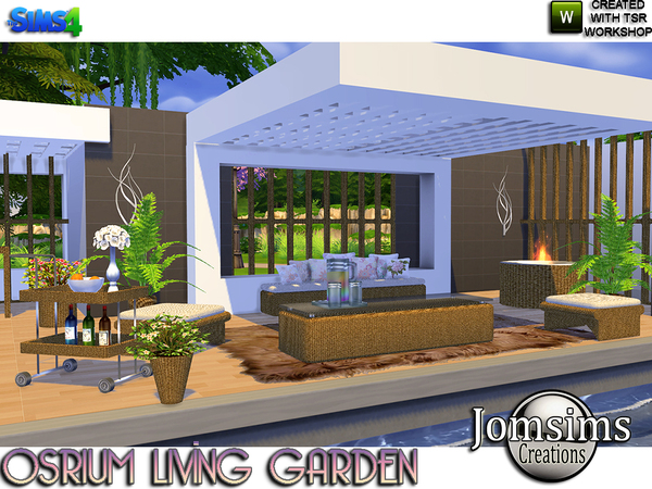 Sims 4 Osrium living garden by jomsims at TSR