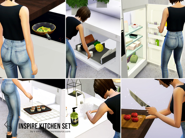 Sims 4 INSPIRE Kitchen Set by k omu at TSR